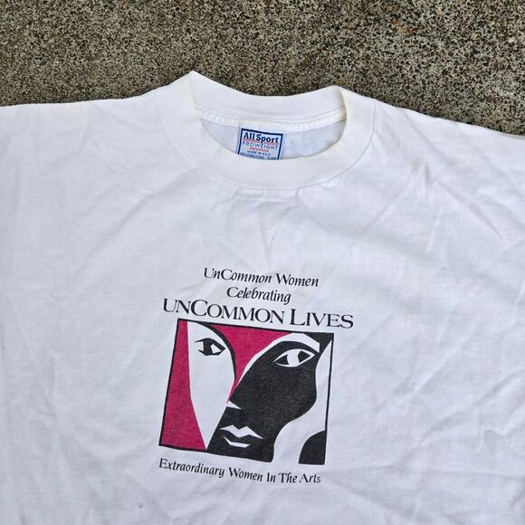 Vtg 90s UNCOMMON LIVES Women In The Arts Portrait Graphic Art Event Tee Shirt XL - Picture 3 of 6